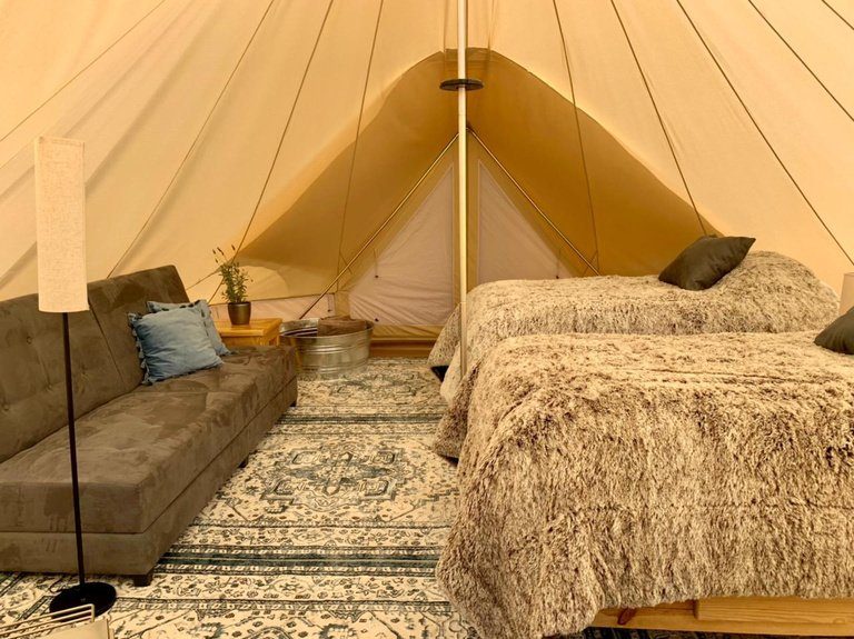 Interior de una tent
